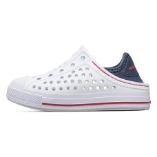 Skechers Abrasion Resistant Low Top Toddler Shoes White Blue Red Infant And Toddler White/Marine Blue/Red, 26