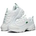 Skechers D'LITES 1.0 Anti-Slip Wear-Resistant Low-Top Casual Shoes Women's White Green White green, 36.5