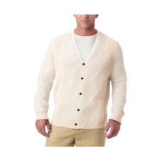 Big & Tall Shoreman's Cardigan Cable Knit Sweater Бежевый, 9XL