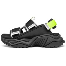 Skechers Block Beach Sandals Women's Black/Silver/Neon Green 37