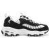 Skechers D'LITES 1.0 Cushioning Anti-Slip And Wear-Resistant Low-Top Chunky Sneakers Women's Black White 35