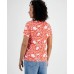 Women's Printed Scoop-Neck Short Sleeve Top, Exclusively at Macy's Milo Orange, S