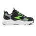 Skechers Wear-Resistant Breathable Slip-Resistant Kids Lifestyle Shoes Black Green Kids' Черно-зеленый, 33