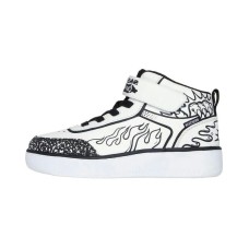 Skechers Sport Court 92 Slip-Resistant Mid-Top Kids' Skateboarding Shoes White Black Children Aged 3-7 Years Old Черно-белый, 27.5