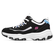 Skechers I-Conik Oreo Cushioning Anti-Slip And Wear-Resistant Low-Top Casual Shoes Women's Black Blue 36.5