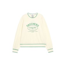 Skechers Colorful Sweatshirts Women's Cream Ecru Cream Beige White, M