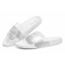 Skechers Sandals EVA Rubber Sole Stitching Slide Slippers Women's White Silver 39