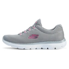 Skechers Cushioning Wear-Resistant Low-Top Running Shoes Women's Gray Серый/Розовый, 35.5