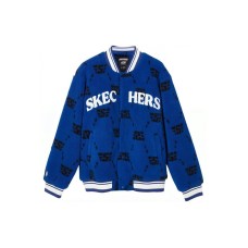 Skechers Puffer Jacket Unisex Blue Base Racing S Letter Large Grid All Over Print Blue Background Racing S Letter Large Grid Print/038A, XS