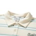 Skechers Colorful Polo Shirt Men's Cream White With Light Green Stripes Cream White with Light Green Stripes/03EZ, L