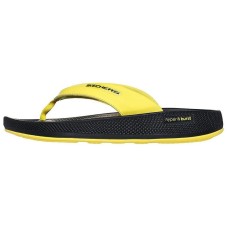 Skechers Abrasion-Resistant Slip-Resistant Flip Flops Men's Yellow Black Yellow Black, 43.5