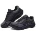 Skechers MEN'S GO Cushioning Support Rebound Low Top Running Shoes Men's Black Gray Black/charcoal gray, 41