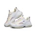 Skechers Kozmiks Cushioned Wear-Resistant Breathable Mid-Top Chunky Sneakers Women's Yellow White 38