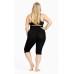 Plus Size Seamless Hi Waist Capri Черный, 18-20
