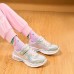 Skechers Sweetheart Lights Wear-Resistant Slip-Resistant Kids Lifestyle Shoes Silver/multi-colored Teenagers 32