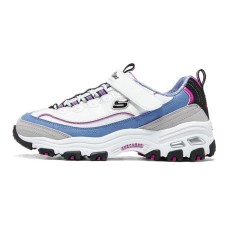 Skechers D'LITES Series Cushioning, Slip Resistant, And Abrasion Resistant Kids Lifestyle Shoes Blue White Teenagers 27.5