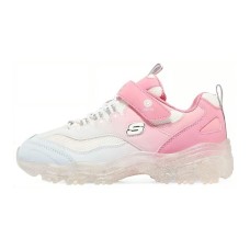 Skechers D'LITES Series Slip-Resistant Cushioning Wear-Resistant Kids Lifestyle Shoes Light Blue Pink Teenagers 28.5
