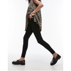 Topshop full length heavy weight legging in black Черный, L - US 12