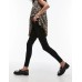 Topshop full length heavy weight legging in black Черный, L - US 12