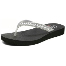 Skechers Meditation Abrasion Resistant Slip Resistant Flip Flops Women's Black Черный, 39