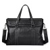 GOLF Top Grain Cow Leather 15 Inch Laptop Bag, Crossbody Bag, Genuine Leather Briefcase Large Size Men's Black Black
