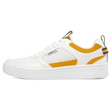 Skechers Sport Court 92 Anti-Slip Wear-Resistant Low-Top Skateboard Shoes Men's White Yellow 42
