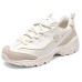 Skechers DLITES Cushioning Wear-Resistant Support Height Increasing Low-Top Chunky Sneakers Women's Taupe Оранжевый, 38
