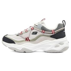 Skechers D'Lites 4.0 Chunky Sneakers Men Low Top Gray/Marine Blue/Red 40