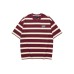 Skechers Colorful T Shirt Unisex Burgundy Base Color Stripes Burgundy Bottom Stripe/03F4, M