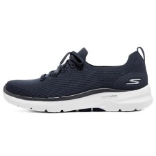 Skechers Go Walk 6 Burst Cushioned Slip-Resistant Abrasion-Resistant Breathable Low-Top Casual Shoes Men's Navy 42.5