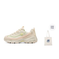 Skechers DLITES Breathable Low-Top Chunky Sneakers Women's Beige Pink natural/multicolor, 38