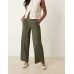 JDY high waisted crop wide fit trousers in dark green Kambaba, L L34