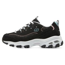 Skechers D'LITES Sparkling Rain Anti-Slip Wear-Resistant Low-Top Chunky Sneakers Women's Black White 35