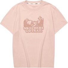 Skechers Drop Shoulder Sleeve T Shirt Women's Peach Pink peach powder, M
