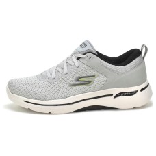 Skechers Go Walk Arch Fit Cushioning Wear-Resistant Low-Top Casual Shoes Men's Gray White Серый Белый, 39.5