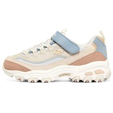 Skechers Anti Slip Wear Resistant Low Top Casual Shoes Natural/Light Blue Teenagers 30