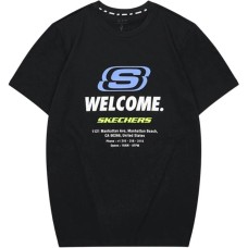 Skechers T Shirt Unisex Charcoal Black Черный, L