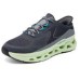 Skechers Sport Cushioned Slip-Resistant Low-Top Casual Running Shoes Men's Charcoal Gray Charcoal Gray/Lemon, 41.5