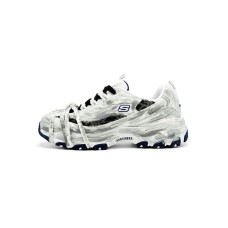 Skechers D'LITES 1.0 Vintage Huichao-Schrödinger's Cow Height Increasing Coverage Low-Top Chunky Sneakers Women's Серебристый, 37