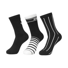 Skechers Unisex Mid-Calf Socks 3 Pack (Carbon Black), M