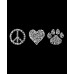 Women's Peace Love Cats Word Art Long Sleeve T-shirt Черный, Small