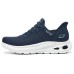 Skechers Slip Ins Cushioned Wear-Resistant Breathable Supportive Slip-Resistant Low-Top Casual Shoes Women's Blue Синий, 36