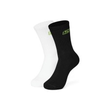 Skechers Mid Calf Socks Unisex 2 Pack 2 Pack (White+Carbon Black), S