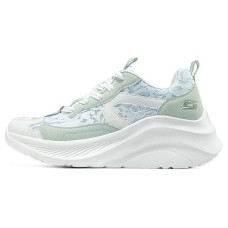 Skechers Wear-Resistant Breathable Height Increasing Low-Top Chunky Sneakers Women's White Green Зеленый, 38.5
