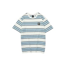 Skechers T Shirt Unisex White Base Blue Mixed Stripes White Base Blue Mixed Stripes/045T, XS
