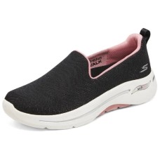 Skechers Cushioning, Wear Resistant Low Top Casual Shoes Women's Black Pink Black Pink, 37