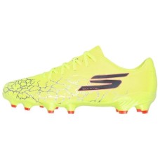 Skechers FG Rubber Long Studs Anti Slip Wear Resistant Soccer Shoes Unisex Yellow Black Yellow Black, 42