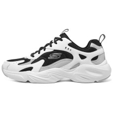 Skechers D'LITES Durable Breathable Low-Top Chunky Sneakers Men's Black White Черно-белый, 41.5