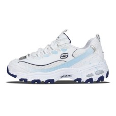 Skechers D'LITES 1.0 Ink Splatter Blue Breathable Moisture-Wicking Coverage Low-Top Chunky Sneakers Women's Blue White Белый, 36.5
