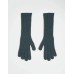 Topshop Gabriella ribbed long gloves in grey marl Серо-черный
